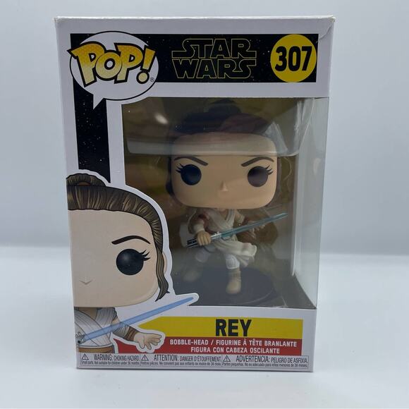 Funko Pop 307 Star Wars Rey Bobble Head - Picture 1 of 8
